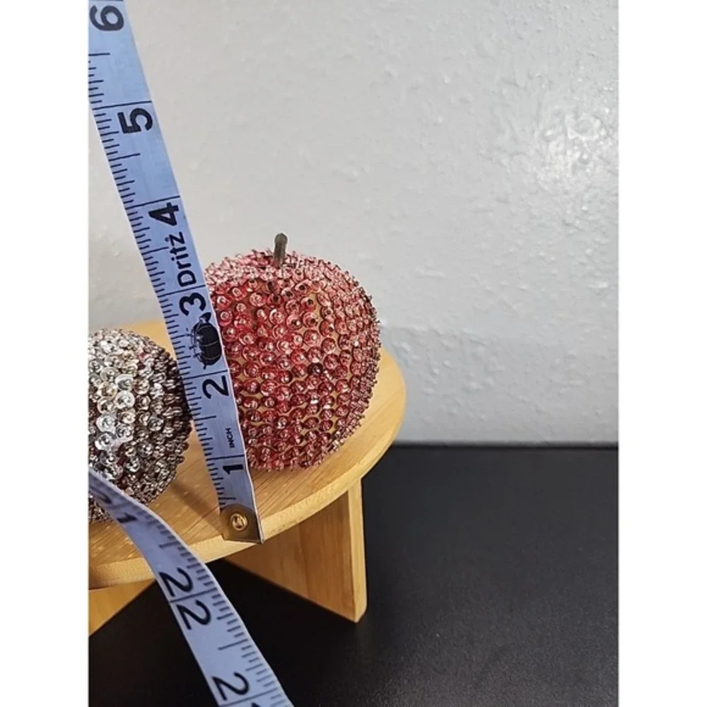 8 Pieces‎ Vintage 1960's BEADED Push Pin Sequin LIFE SIZE FRUIT